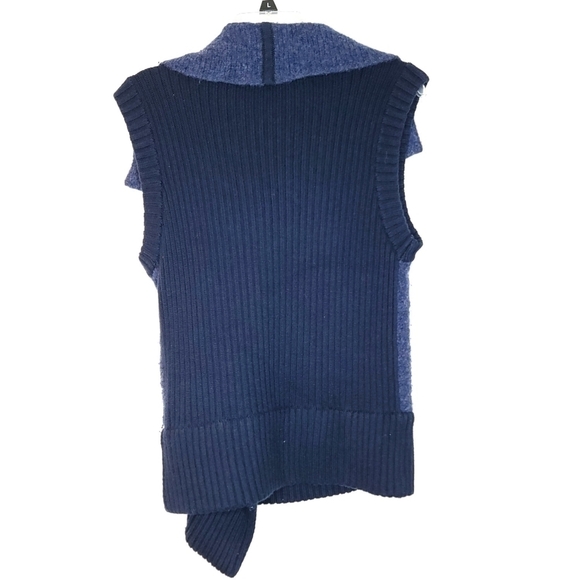 Banana Republic Cardigan Vest Women's Small Merino Wool Asymmetrical Zipper - Picture 9 of 13
